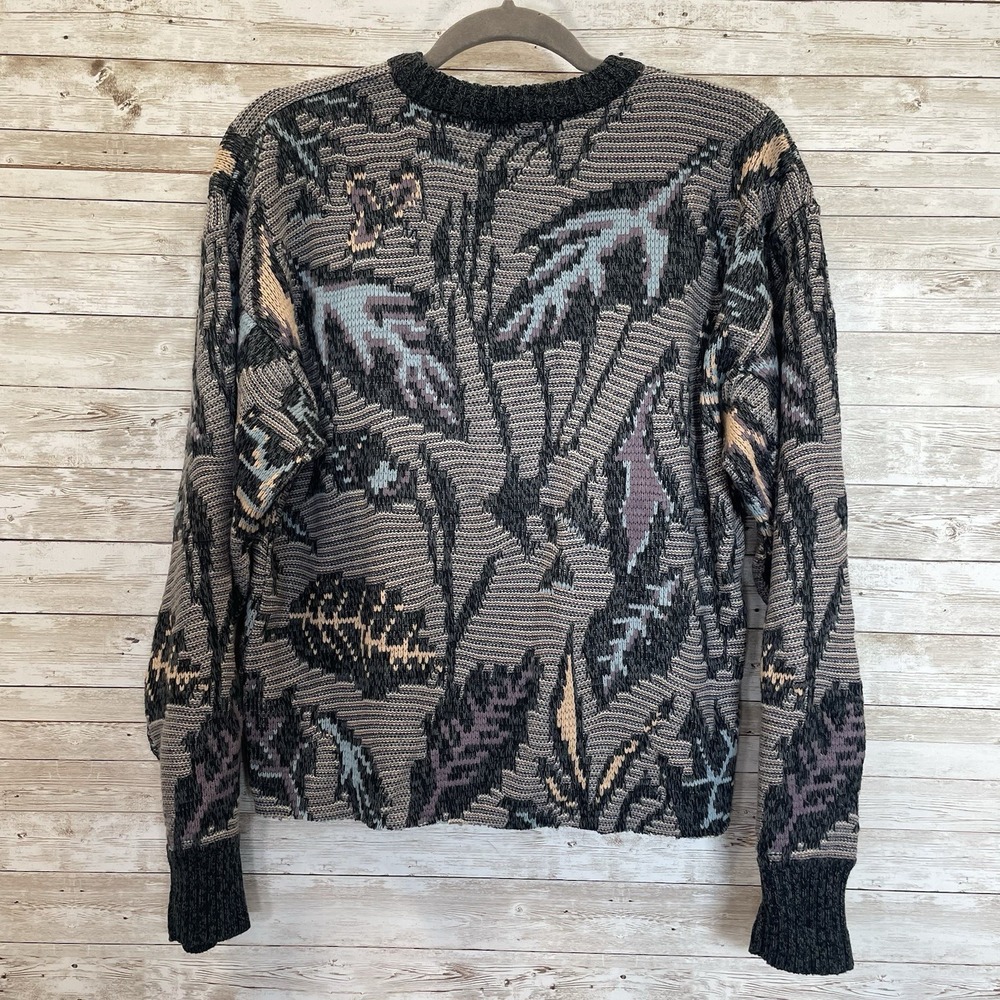 Vintage 80s-90s Michael Gerald Mens M Sweater Geometric Cosby Grandpa Knit READ - Picture 3 of 7
